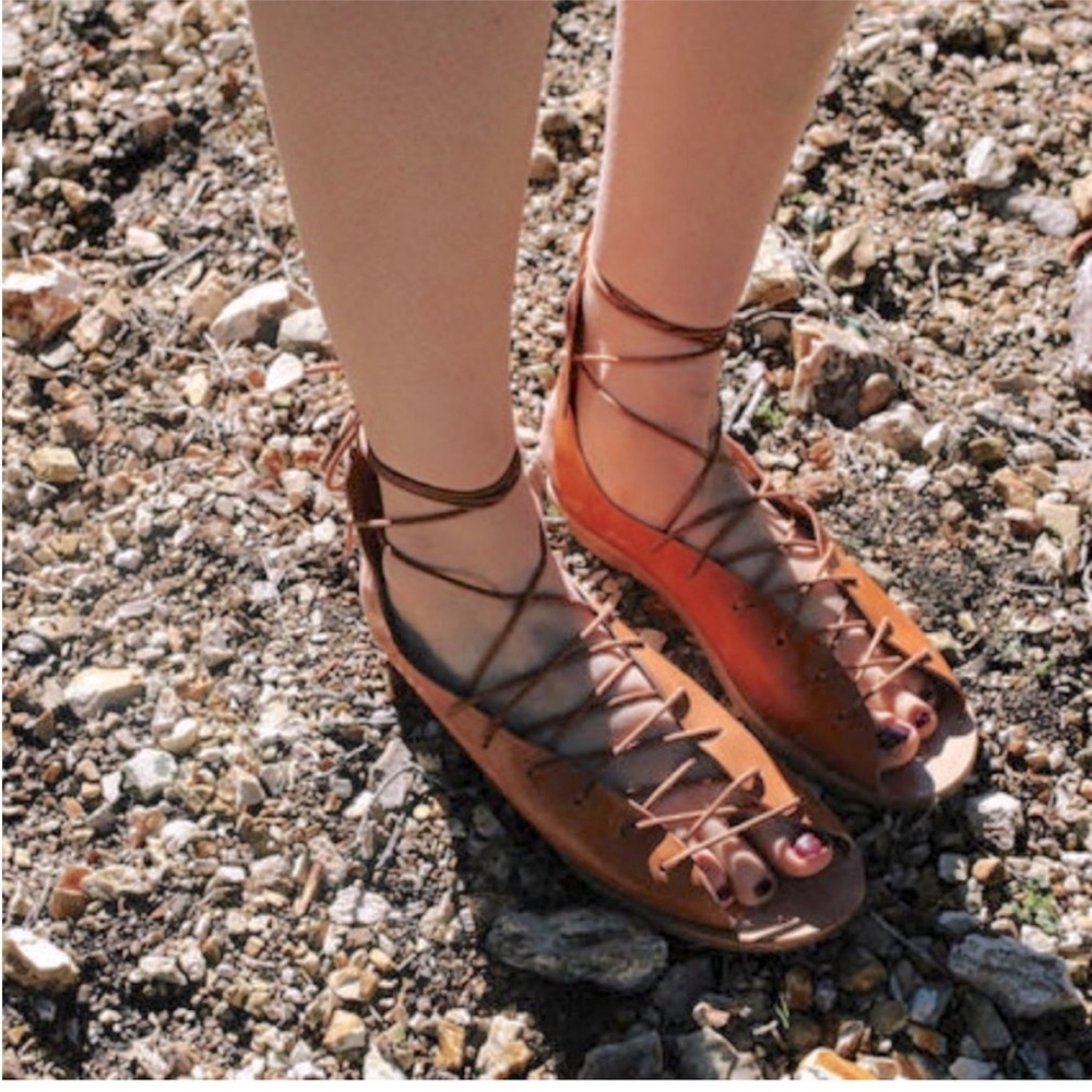 Doen Lace Up Gladiator Sandal Saltillo Tan